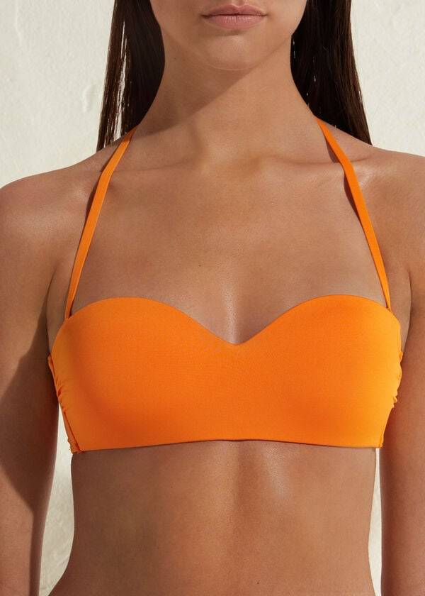 Calzedonia Polstret Bandeau Indonesia Eco Bikini Toppe Dame Orange | DK1792QZ