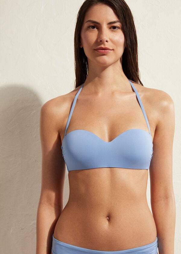 Calzedonia Polstret Bandeau Indonesia Eco Bikini Toppe Dame Blå | DK1794EX