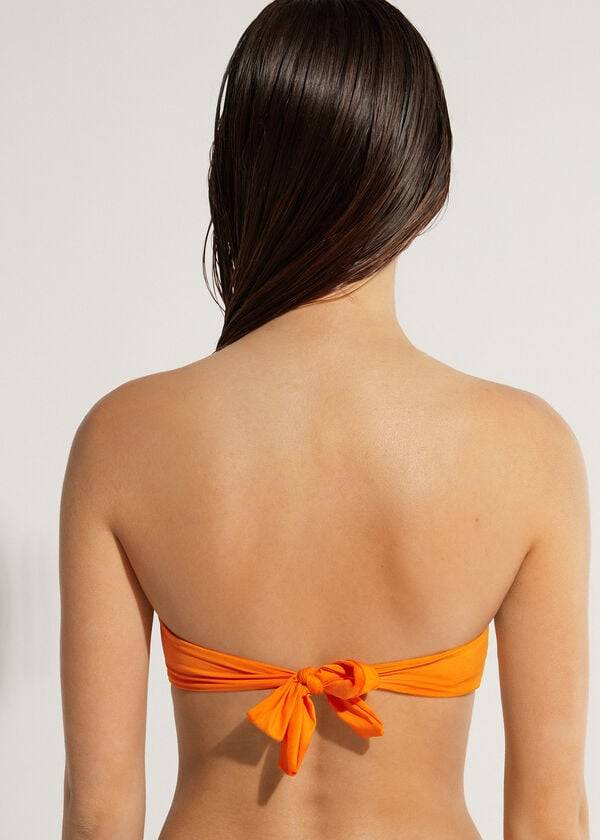 Calzedonia Polstret Bandeau Indonesia Eco Strapless Bikini Toppe Dame Orange | DK1809KI