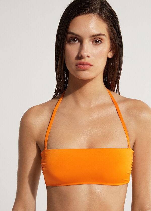 Calzedonia Polstret Bandeau Indonesia Eco Strapless Bikini Toppe Dame Orange | DK1809KI