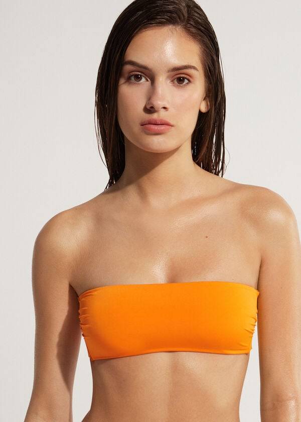 Calzedonia Polstret Bandeau Indonesia Eco Strapless Bikini Toppe Dame Orange | DK1809KI