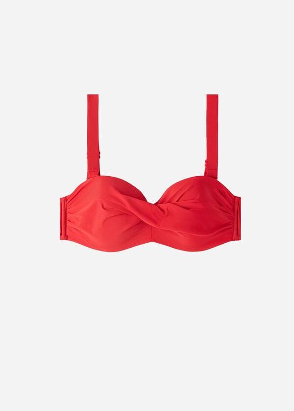 Calzedonia Polstret Bandeau Indonesia Strapless Bikini Toppe Dame Rød | DK1812XF