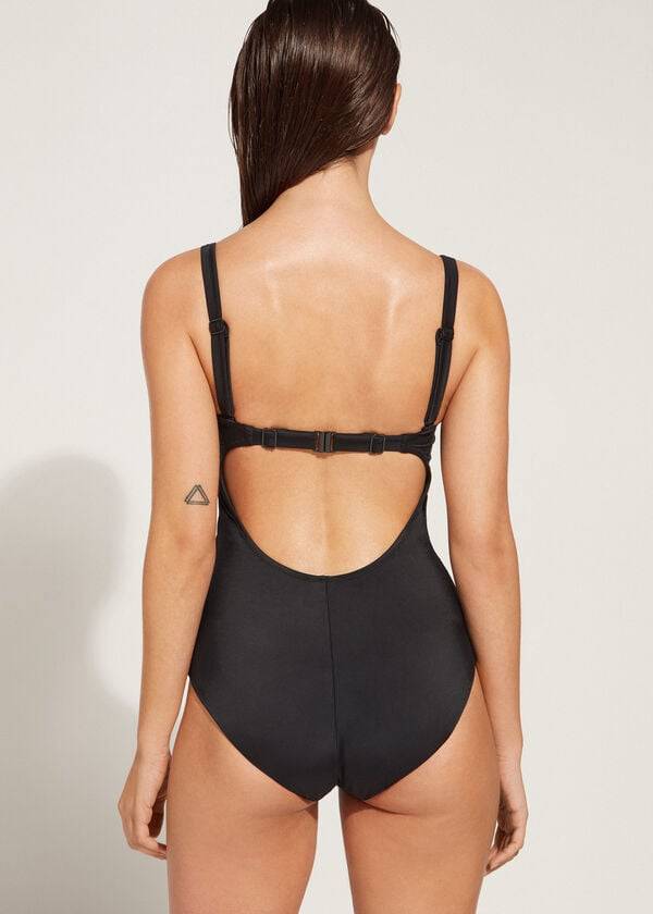 Calzedonia Polstret One-Piece Roma Badedragter Dame Sort | DK2185RW