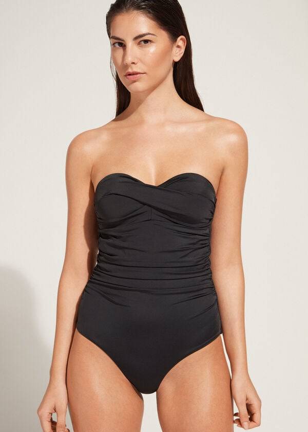 Calzedonia Polstret One-Piece Roma Badedragter Dame Sort | DK2185RW