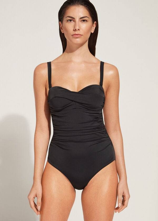 Calzedonia Polstret One-Piece Roma Badedragter Dame Sort | DK2185RW