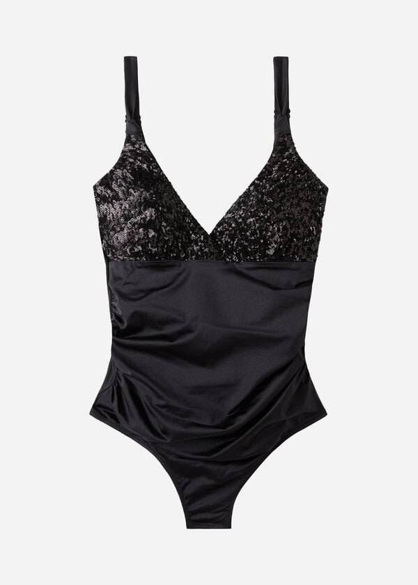 Calzedonia Polstret One-Piece Shaping-Effect Cannes Badedragter Dame Sort | DK2187YU