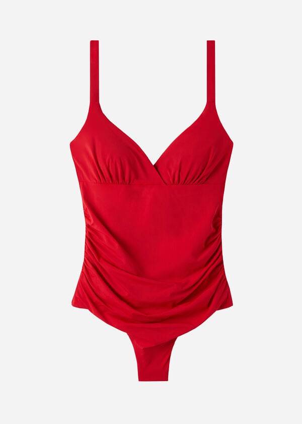 Calzedonia Polstret One-Piece Shaping-Effect Indonesia Badedragter Dame Rød | DK2191PQ