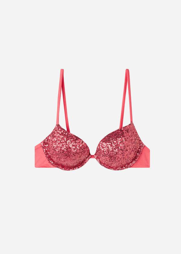 Calzedonia Polstret Push-Up Cannes Bikini Toppe Dame Lyserød | DK1838XF