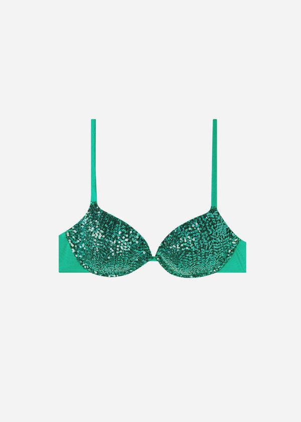 Calzedonia Polstret Push-Up Cannes Bikini Toppe Dame Grøn | DK1840VD