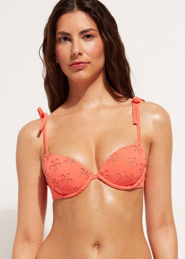 Calzedonia Polstret Push-Up Corfù Bikini Toppe Dame Koral Orange | DK1850UT