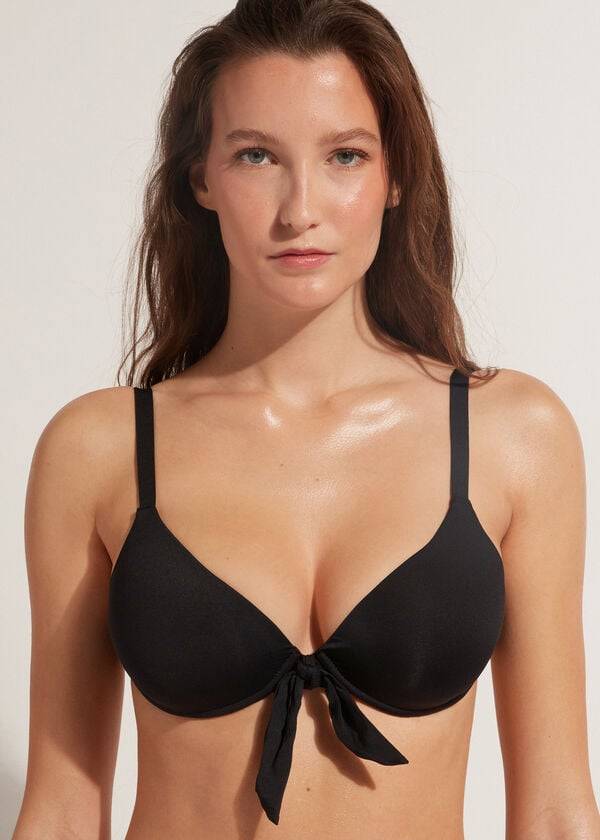 Calzedonia Polstret Push-Up Indonesia Bikini Toppe Dame Sort | DK1852OR