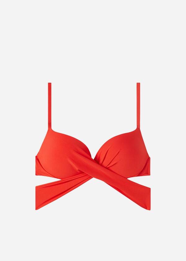 Calzedonia Polstret Push Up Indonesia Eco Bikini Toppe Dame Rød | DK1819WY