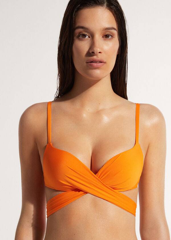 Calzedonia Polstret Push Up Indonesia Eco Bikini Toppe Dame Orange | DK1820EX