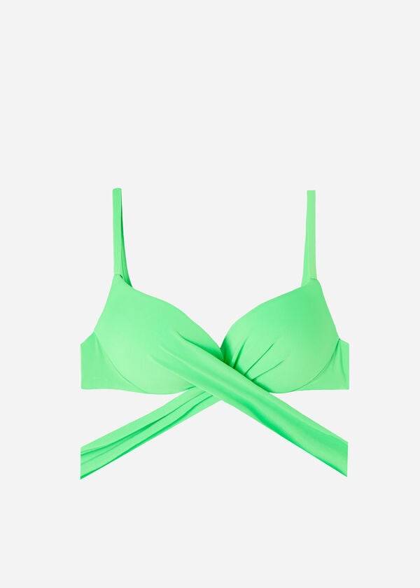 Calzedonia Polstret Push Up Indonesia Eco rosa Bikini Toppe Dame Lysegrøn | DK1826OR