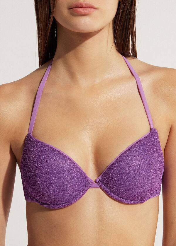 Calzedonia Polstret Push-Up Las Vegas Bikini Toppe Dame Lilla | DK1858GL