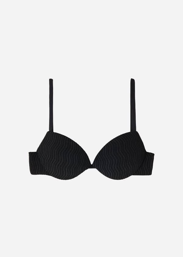 Calzedonia Polstret Push-Up Mykonos Bikini Toppe Dame Sort | DK1867BC