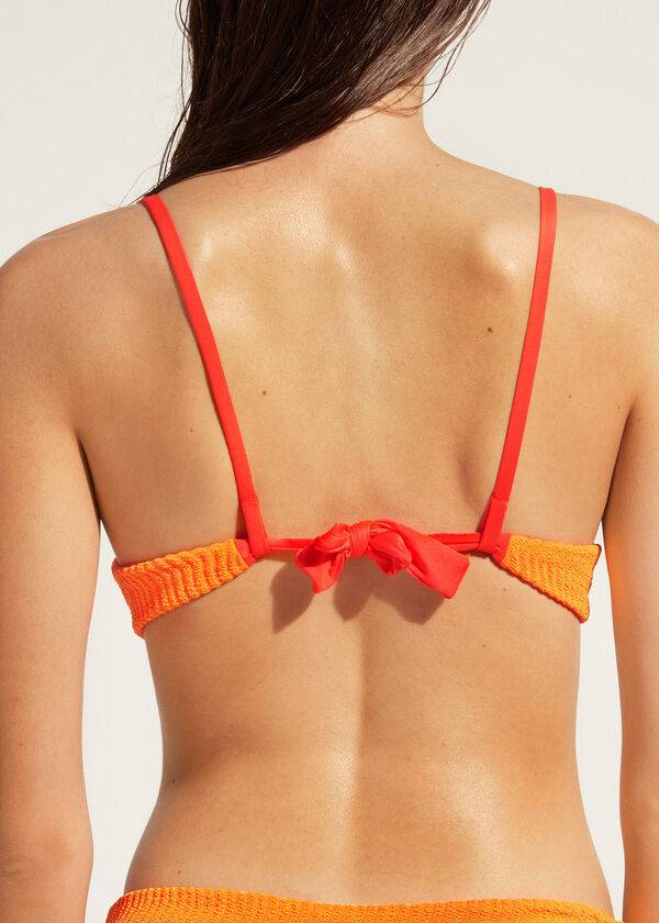 Calzedonia Polstret Push-Up Mykonos Bikini Toppe Dame Orange | DK1868NB