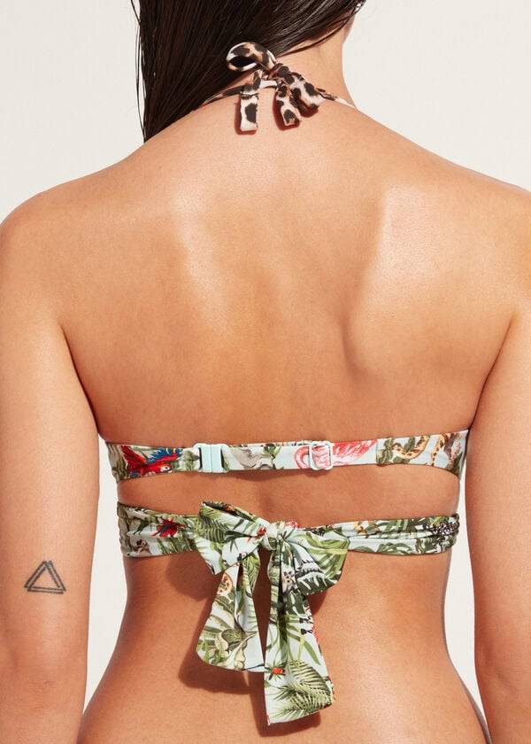 Calzedonia Polstret Push-Up Nairobi Eco Bikini Toppe Dame Grøn | DK1871WY