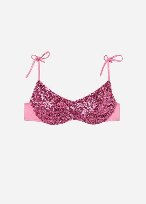 Calzedonia Polstret Tank-Stil Cannes rosa Bikini Toppe Dame Lyserød | DK1889ZG