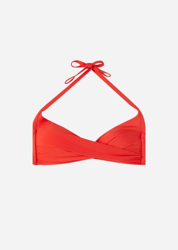 Calzedonia Polstret Triangle Indonesia Eco Bikini Toppe Dame Rød | DK1906AP