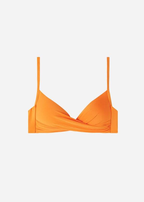 Calzedonia Polstret Triangle Indonesia Eco strass Bikini Toppe Dame Orange | DK1928UT