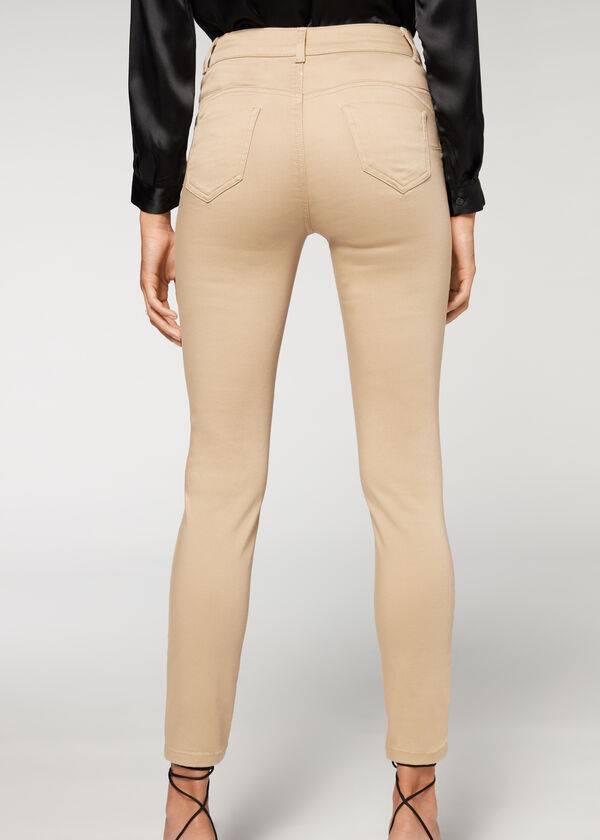 Calzedonia Push-up and soft touch Jeans Dame Beige | DK2606YU