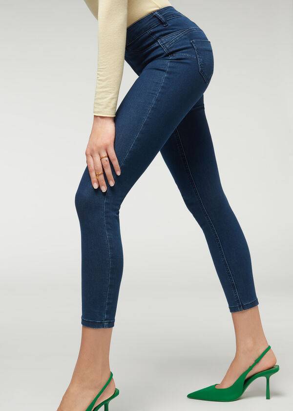 Calzedonia Push-up and soft touch Jeans Dame Mørkeblå | DK2609EX