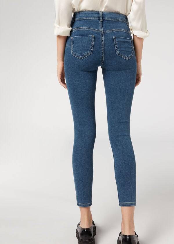 Calzedonia Push-up and soft touch Jeans Dame Blå | DK2610WY