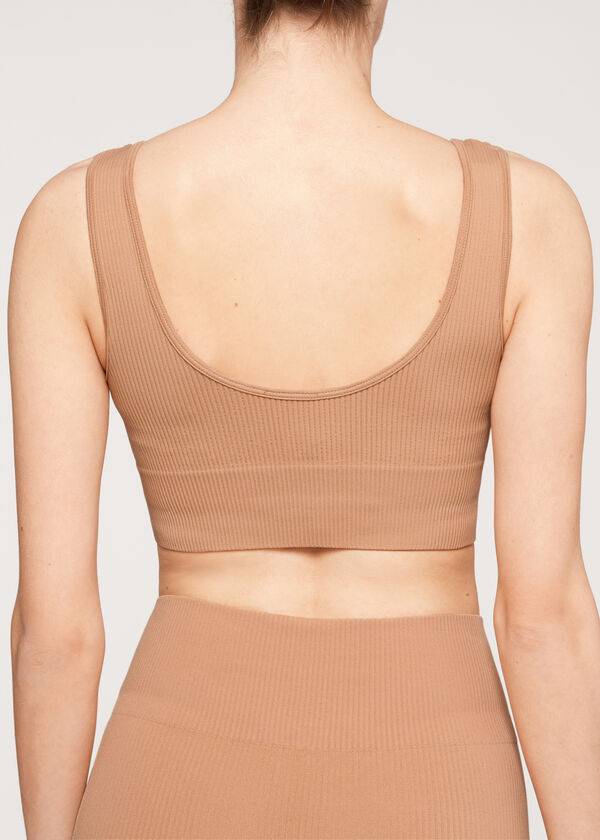 Calzedonia Seamless Ribbet Cover Ups Dame Beige | DK2109YU