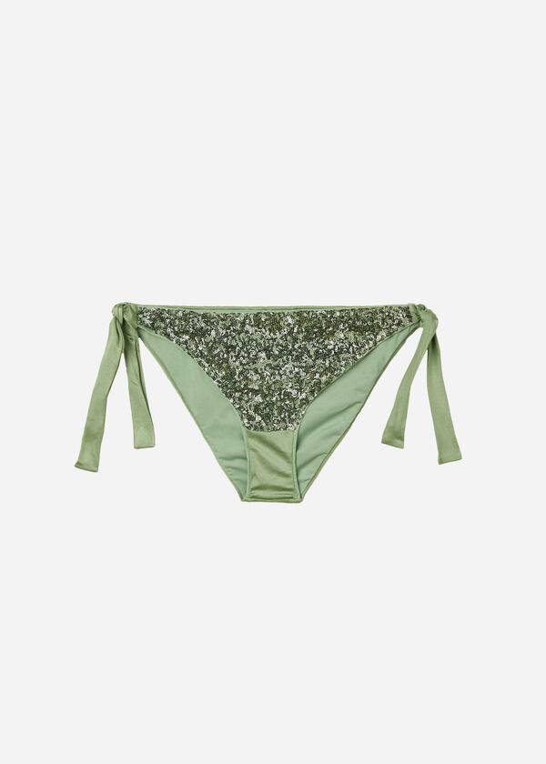 Calzedonia Sequined Side-Tie Cannes Bikini Underdele Dame Grøn | DK1548JJ