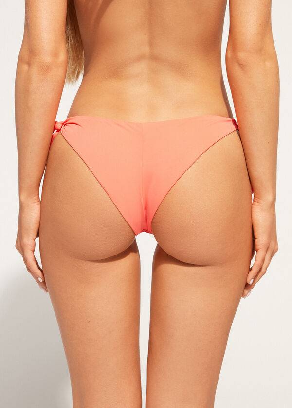 Calzedonia Side Tie Brazilian Corfù Bikini Underdele Dame Koral Orange | DK1558QZ