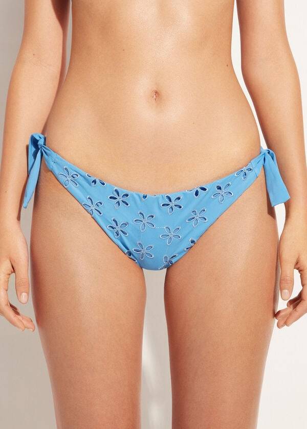 Calzedonia Side Tie Brazilian Corfù Bikini Underdele Dame Blå | DK1559WY