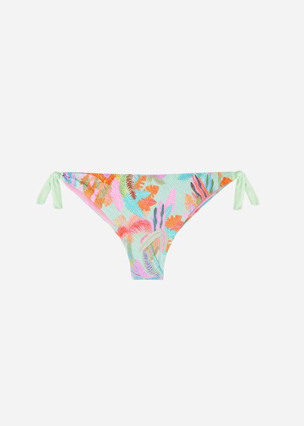 Calzedonia Side-Tie Brazilian Foliage Tahiti Bikini Underdele Dame Grøn | DK1568AP