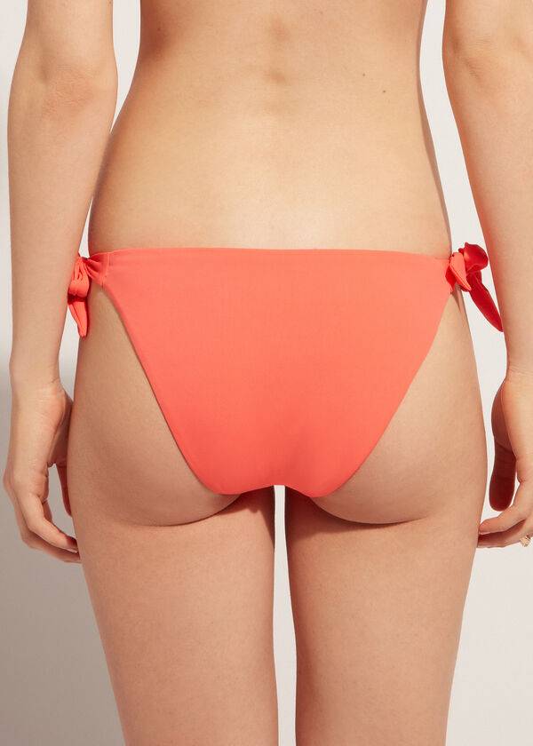 Calzedonia Side Tie Corfù Bikini Underdele Dame Koral Orange | DK1561RW