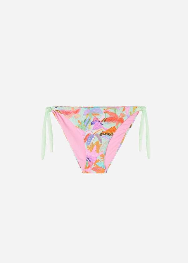 Calzedonia Side-Tie Foliage Tahiti Bikini Underdele Dame Grøn | DK1569SO