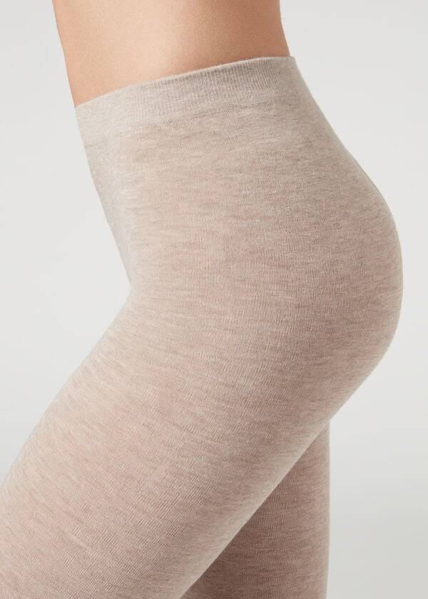 Calzedonia Soft Modal and Cashmere Blend Opaque Tights Dame Beige | DK1061BC