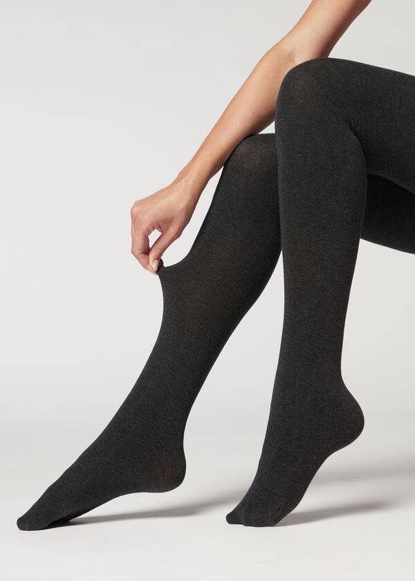 Calzedonia Soft Modal and Cashmere Blend Opaque Tights Dame Taupe | DK1064QZ