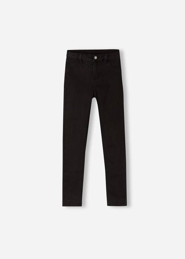 Calzedonia Soft Touch Denim Cropped Mager Leggings Børn Sort Blå | DK3141DN