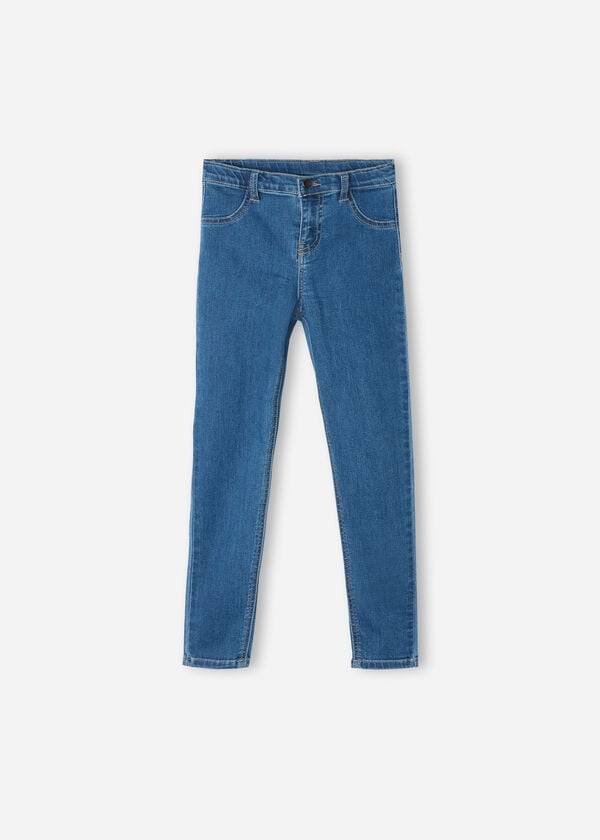 Calzedonia Soft Touch Denim Cropped Mager Leggings Børn Blå | DK3142SO