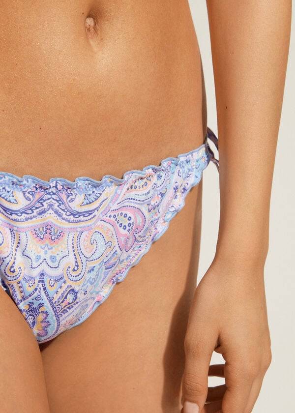 Calzedonia String Amalfi Bikini Underdele Dame Blå | DK1577ZG