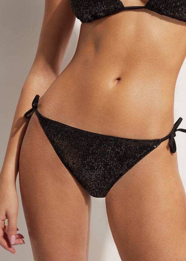 Calzedonia String Cannes Bikini Underdele Dame Sort | DK1585WY