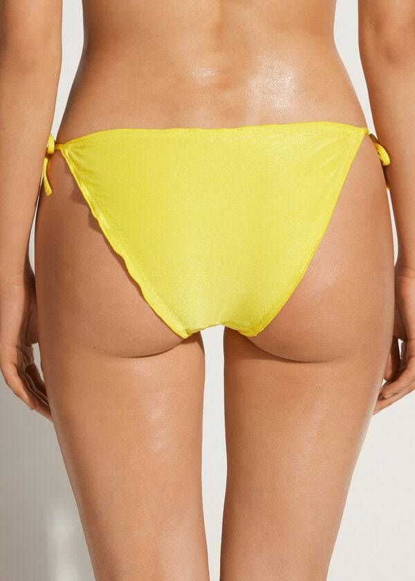 Calzedonia String Formentera Bikini Underdele Dame Gul | DK1593PQ