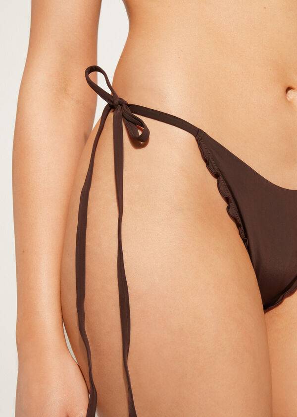 Calzedonia String Thong Islamorada Bikini Underdele Dame Kaffe Brune | DK1618OR