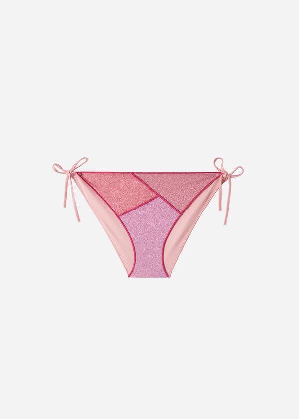 Calzedonia String Tie Lamé Lisbona Bikini Underdele Dame Lyserød | DK1621SO