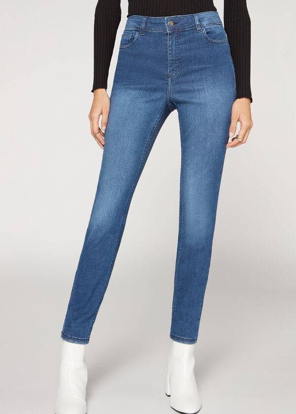 Calzedonia Super Flex Denim High Talje Superskinny Jeans Dame Blå | DK2615VD