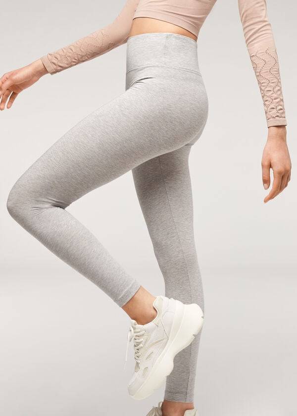 Calzedonia Supima Bomulds Leggings Dame Grå | DK2695GL