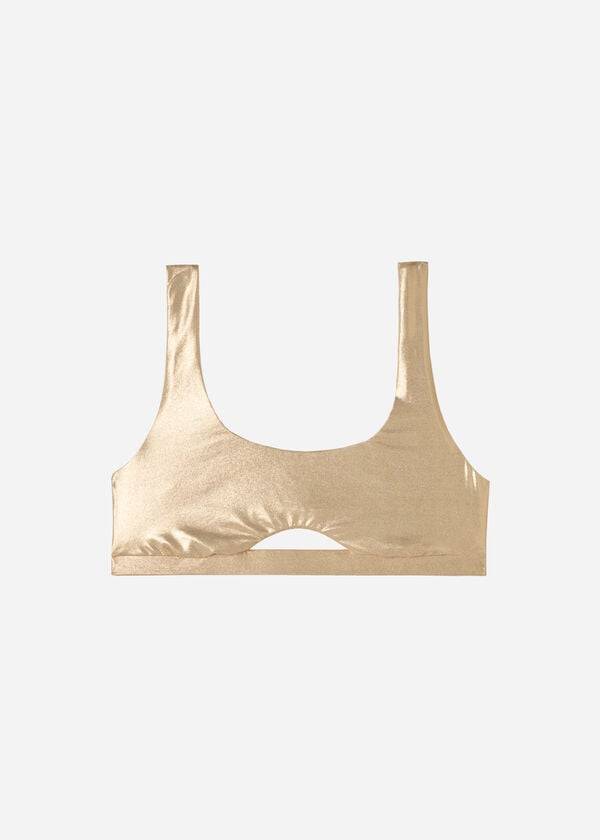 Calzedonia Tank Stil Palm Bay Bikini Toppe Dame Guld | DK1999MA