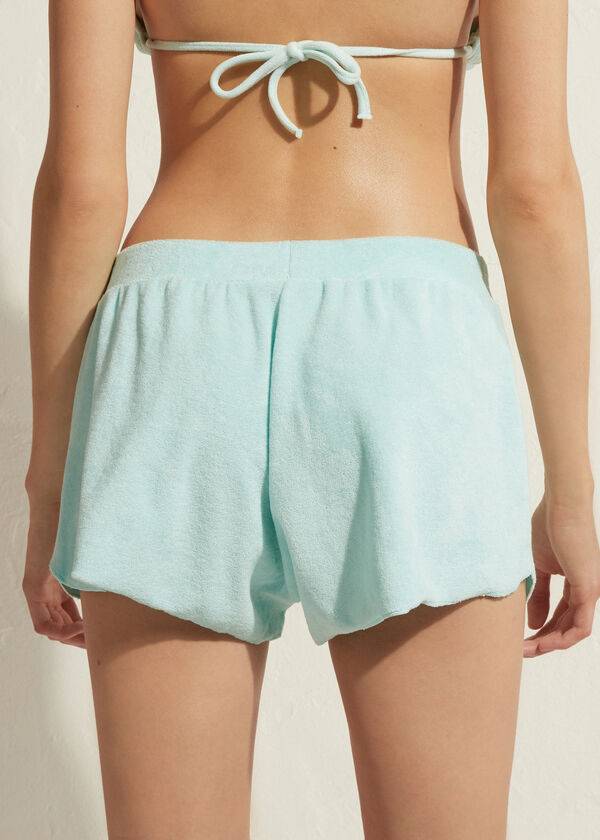 Calzedonia Terrycloth Shorts Cover Ups Dame Blå | DK2149ZG