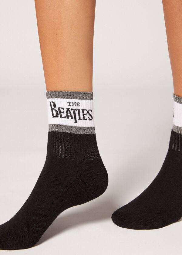 Calzedonia The Beatles Logo Kort Sokker Dame Sort | DK2550PQ