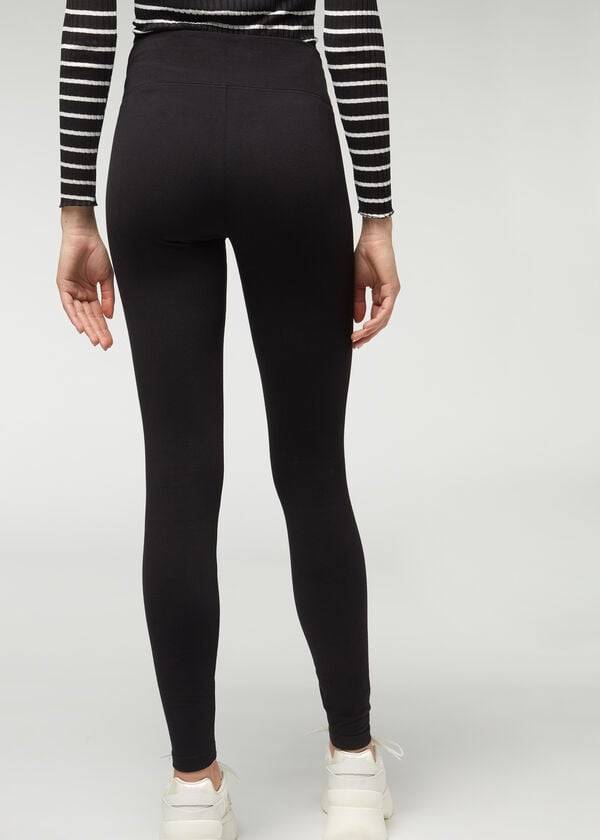 Calzedonia Thermal Leggings Dame Sort | DK2697DN